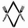 masonic square and compass, knife and fork