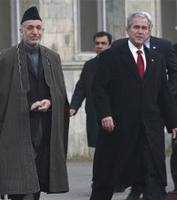 Hamid Karzai, George W. Bush, Afghanistan, President, United States, Freemason, Freemasonry, Freemasons, Masonic, Signals, Signs